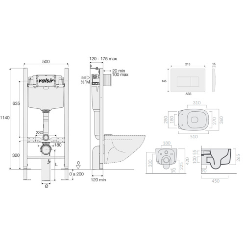 Комплект инсталляции с клавишей VALSIR KIT VSCrM 7813 Slim P1 фото 2